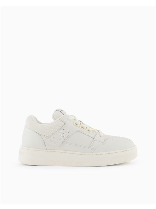 SNEAKERS IN PELLE E MESH EMPORIO ARMANI | X4X688.XR333U561 OFF WHITE